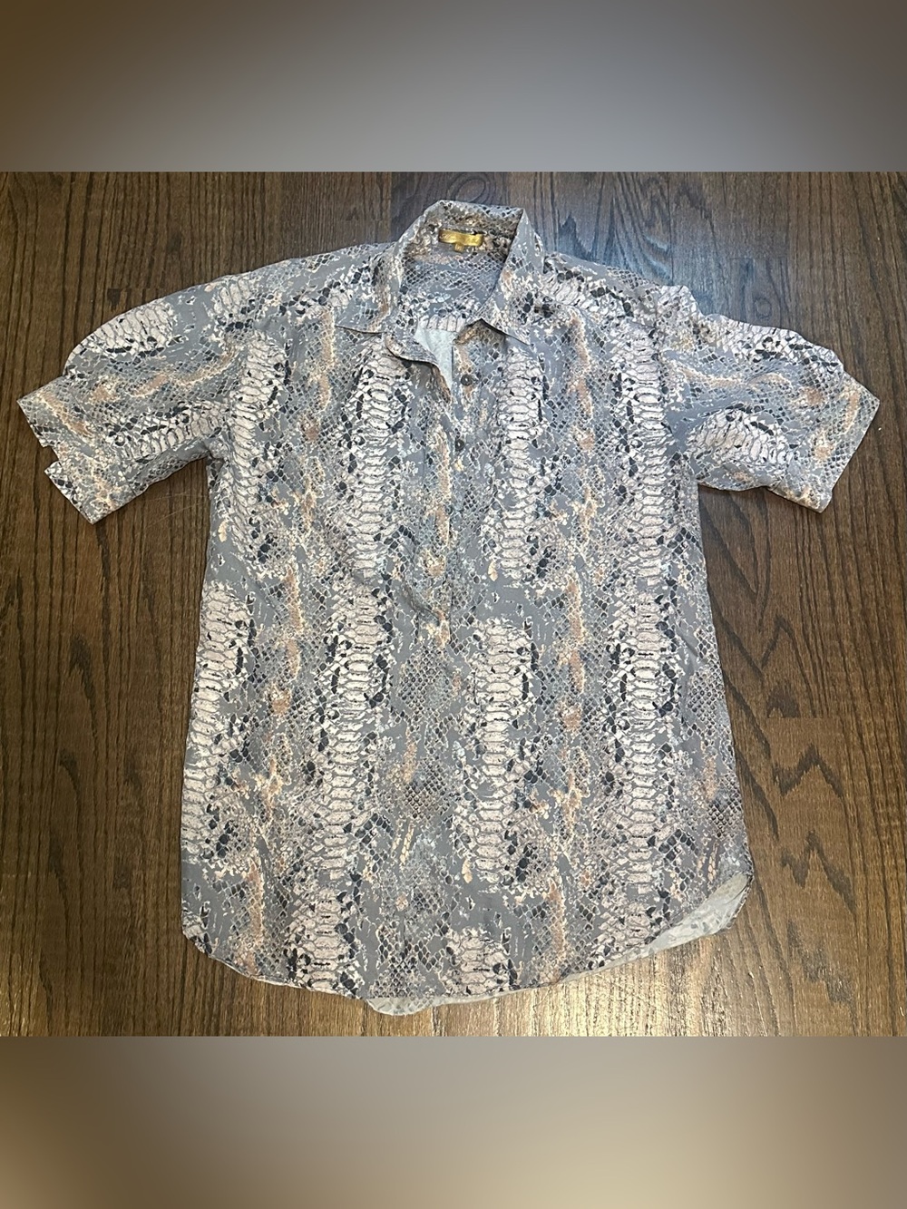 Minnie Rose Snakeskin Print Silk Blouse